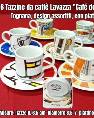 6 Tazzine da caffè Lavazza "Café des Arts"