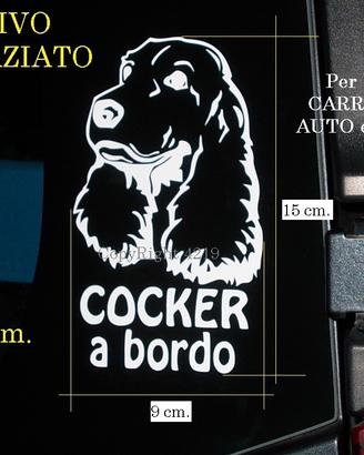 COCKER A BORDO Adesivo 9x15 Trasparente Etichetta