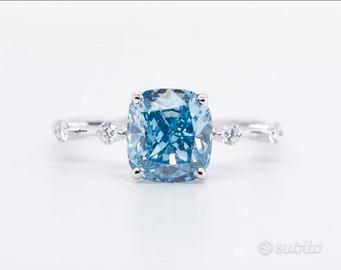 ANELLO DIAMANTE  FANCY VIVID BLUE LAB GROWN (IGI)