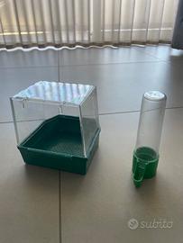 Accessori per la cura degli uccellini, vasca + bev