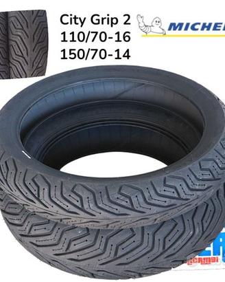 Coppia Copertoni Michelin City Grip 2 110/70-16 1