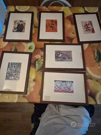 Set 6 Quadretti decorativi con Stampe d'Arte