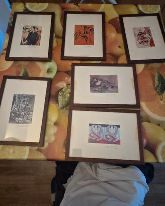 Set 6 Quadretti decorativi con Stampe d'Arte