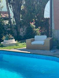 Poltrona artigianale in rattan originale non sinte