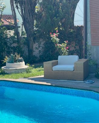 Poltrona artigianale in rattan originale non sinte