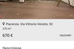 Ampio magazzino via Veneto Piacenza