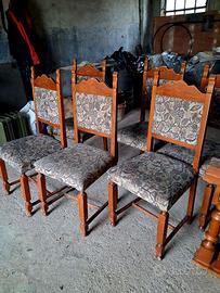 Sedie da sala e tavolo rotondo allungabile