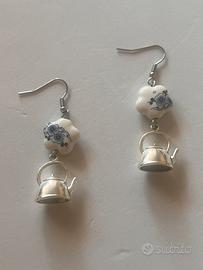 Orecchini Teiera e ceramica stile blue willow