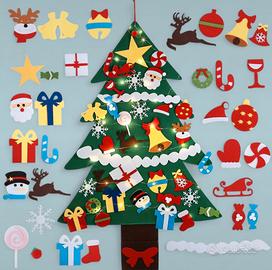 Albero di Natale in feltro, 37 pezzi con led