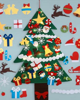 Albero di Natale in feltro, 37 pezzi con led