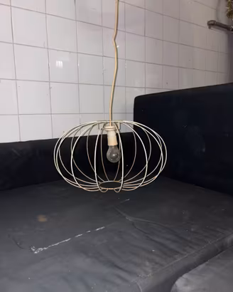 Lampadario a Soffitto "Cage" in Metallo Bianco