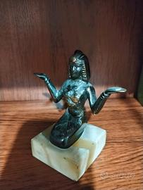 Statuetta in bronzo pieno Antico Egitto Art Déco