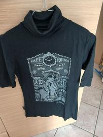 maglia in cotone pettinato con collo alto