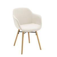 Sedia moderna con braccioli e piedi in legno