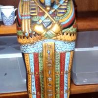 statua in gesso Colonna Faraone Tutankhamon cm 90