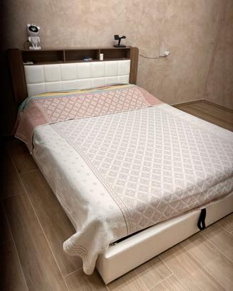 Letto contenitore con led e ricarica