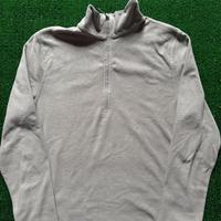 Pile Mezza Zip Caldo Taglia M - Grigio/Verde