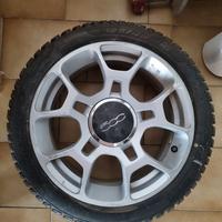 cerchi da 16 fiat 500 con gomme invernali nuove 