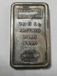 Lingotto in argento puro 999 100 g pezzo esclusivo