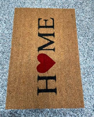 Naturale – Tappetino Home con Cuore Rosso
