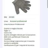 Guanti in maglia d’acciaio ambrogio sanelli