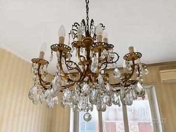 Lampadario stile barocco a 12 luci – ottone dorato