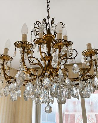 Lampadario stile barocco a 12 luci – ottone dorato