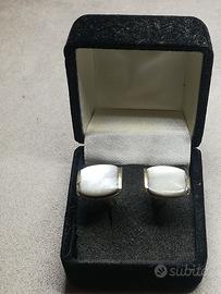 VINTAGE  GEMELLI PLACCATI IN ORO – MADREPERLA