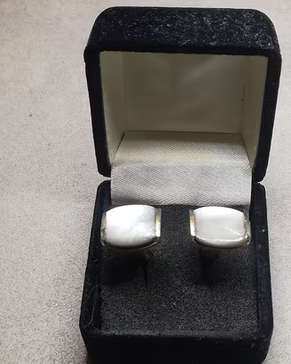 VINTAGE  GEMELLI PLACCATI IN ORO – MADREPERLA