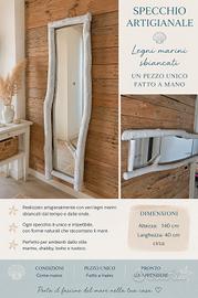 Specchio artigianale in veri legni di mare