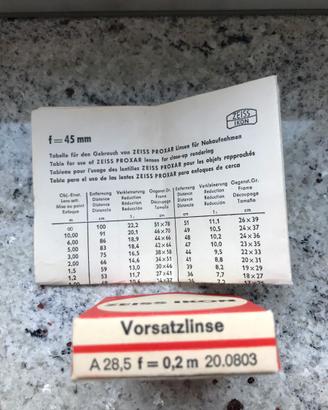 Filtro Carl Zeiss Proxar f=0,2 m A 28,5