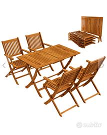 tavolo e sedie da giardino