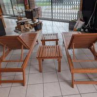 coppia sdraio più tavolino