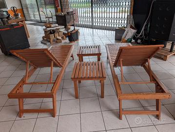 coppia sdraio più tavolino