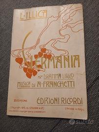 Raro Libretto Opera "Germania" -Franchetti/Illica