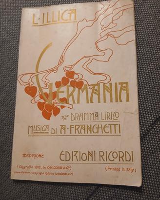 Raro Libretto Opera "Germania" -Franchetti/Illica