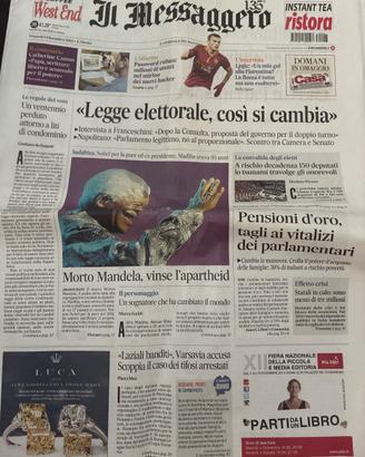 Il messaggero, addio Mandela 6/06/2013
