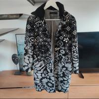 cappotto twin set nero fiori