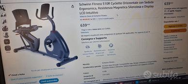 Schwinn Fitness 510R Cyclette Orizzontale con Sedu