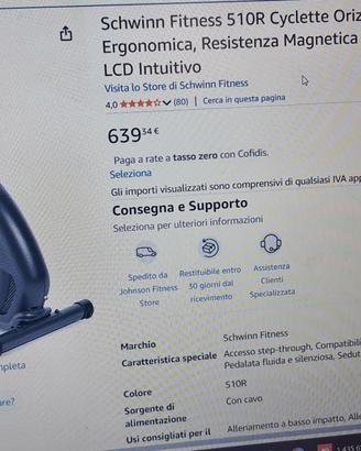 Schwinn Fitness 510R Cyclette Orizzontale con Sedu