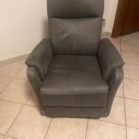 Poltrona elettrica velluto grigio scuro