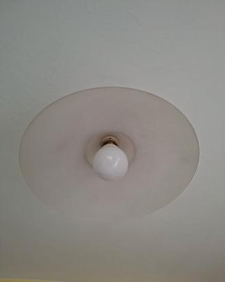 Lampadario vintage cupola in vetro satinato bianco
