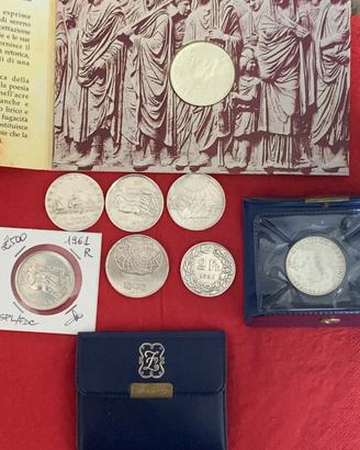 Lotto monete 500 lire in argento