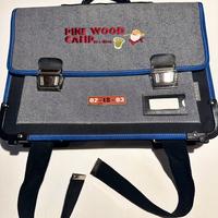 Zaino porta documenti denim e pelle