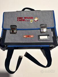 Zaino porta documenti denim e pelle