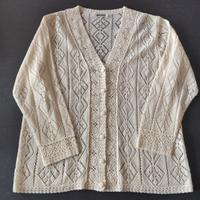 Maglione panna da nonna lavorato a mano/crochet