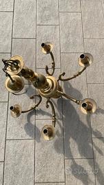 lampadario vintage ottone 6 luci