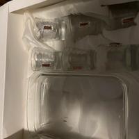 Servizio bicchierini da liquore + vassoio in vetro