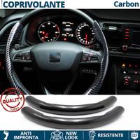 COPRIVOLANTE per SEAT Effetto FIBRA CARBONIO Nero