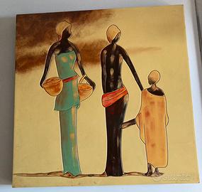 Quadro Etnico Africano su pannello di legno